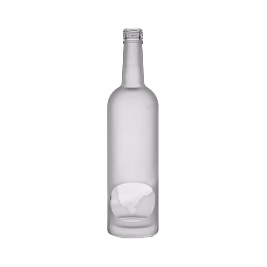 Suppliers Wholesale Silk Screen Liquor Bottle Low MOQ Screw Cork Round 750ml Frosted Glass Bottles
